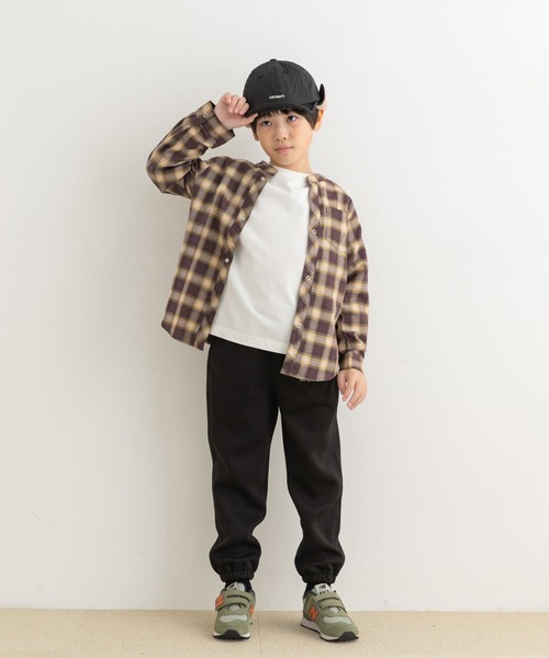 URBAN RESEARCH DOORS(アーバンリサーチドアーズ)の「『親子リンク』バンドカラーチェックシャツ(KIDS)(Tシャツ/カットソー・キッズ・ブラウン系その他/ブラック系その他・105/120/135)」の14枚目の写真