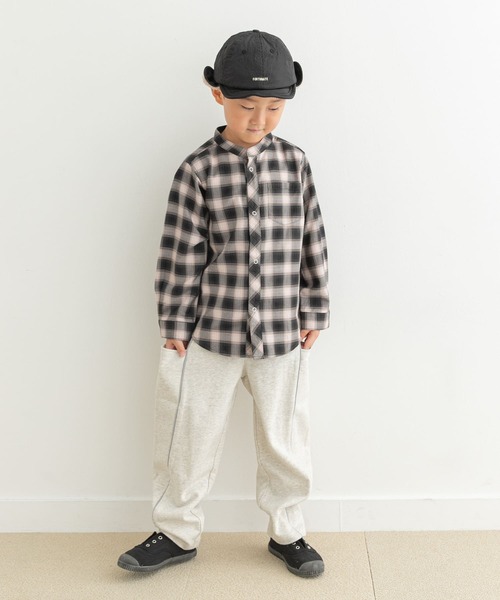 URBAN RESEARCH DOORS(アーバンリサーチドアーズ)の「『親子リンク』バンドカラーチェックシャツ(KIDS)(Tシャツ/カットソー・キッズ・ブラウン系その他/ブラック系その他・105/120/135)」の16枚目の写真