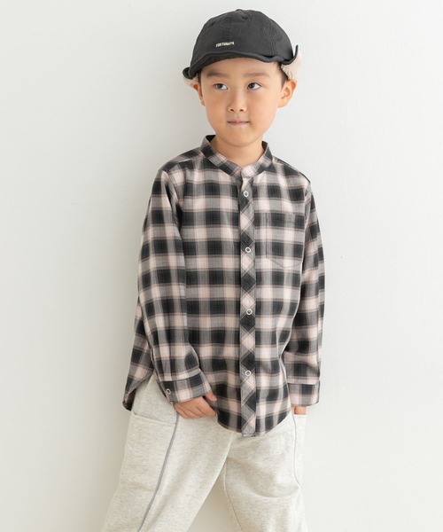URBAN RESEARCH DOORS(アーバンリサーチドアーズ)の「『親子リンク』バンドカラーチェックシャツ(KIDS)(Tシャツ/カットソー・キッズ・ブラウン系その他/ブラック系その他・105/120/135)」の17枚目の写真