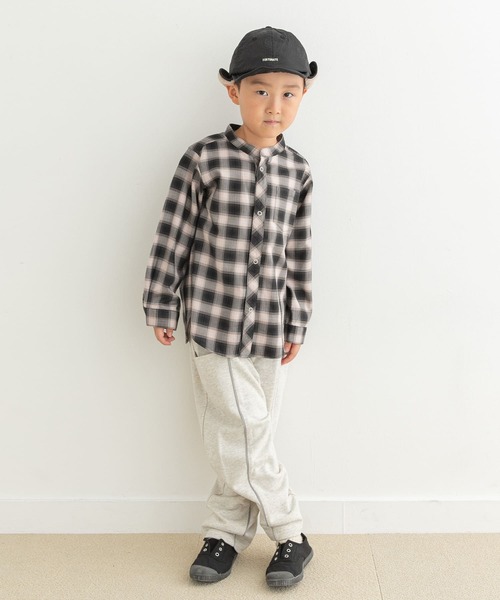 URBAN RESEARCH DOORS(アーバンリサーチドアーズ)の「『親子リンク』バンドカラーチェックシャツ(KIDS)(Tシャツ/カットソー・キッズ・ブラウン系その他/ブラック系その他・105/120/135)」の21枚目の写真