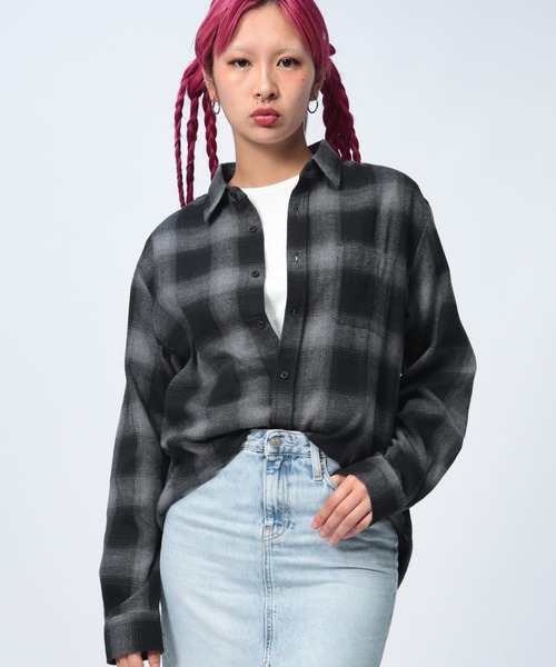 GLOVE HOUSE（グローブハウス）の「GLOVE HOUSE チェック レギュラーカラー 長袖 ネルシャツ（シャツ/ブラウス・メンズ・ブラック/グリーン/ブラウン/ネイビー/ホワイト・M/L/LL）」の10枚目の写真