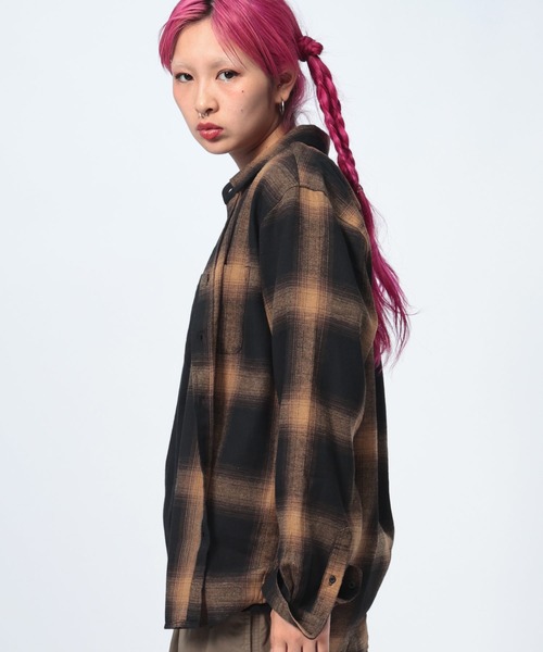 GLOVE HOUSE（グローブハウス）の「GLOVE HOUSE チェック レギュラーカラー 長袖 ネルシャツ（シャツ/ブラウス・メンズ・ブラック/グリーン/ブラウン/ネイビー/ホワイト・M/L/LL）」の14枚目の写真