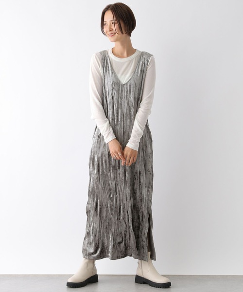 LEPSIM(レプシィム)の「2WAYベロアジャンスカ 147429(ワンピース・レディース・グレー/グリーン系その他・FREE)」の2枚目の写真