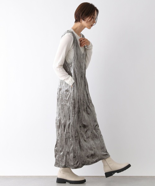 LEPSIM(レプシィム)の「2WAYベロアジャンスカ 147429(ワンピース・レディース・グレー/グリーン系その他・FREE)」の4枚目の写真