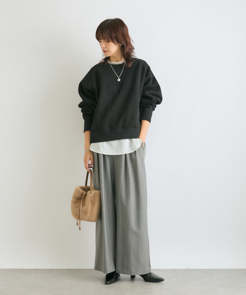 RIVE DROITE（リヴドロワ）の「【シルエット◎】裏起毛ドルマンスウェット（スウェット・レディース・ブラック/グレー/モカ・FREE）」の7枚目の写真