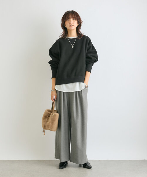 RIVE DROITE（リヴドロワ）の「【シルエット◎】裏起毛ドルマンスウェット（スウェット・レディース・ブラック/グレー/モカ・FREE）」の16枚目の写真