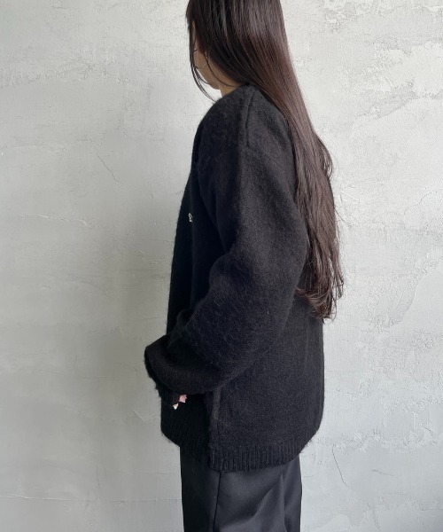 モヘアカーディガン TOWNCRAFT モヘア15% ブラック スペシャル TOWNCRAFT タウン クラフト モヘア カーディガン モヘア調 ソリッド