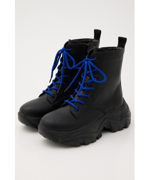 RODEO CROWNS WIDE BOWL(ロデオクラウンズワイドボウル)の「レースアップ ボリュームブーツ(ブーツ・レディース・ブラック/ダークグリーン/マジェンタ・MEDIUM/LARGE)」の4枚目の写真