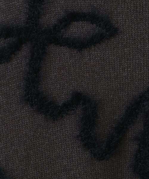 YECCA VECCA（イェッカヴェッカ）の「フェザーアートラインニット（ニット/セーター・レディース・ライトグレー/ネイビー/チャコールグレー・FREE）」の10枚目の写真