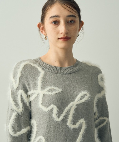 イェッカ ヴェッカ YECCA VECCA レース柄シアーニット
