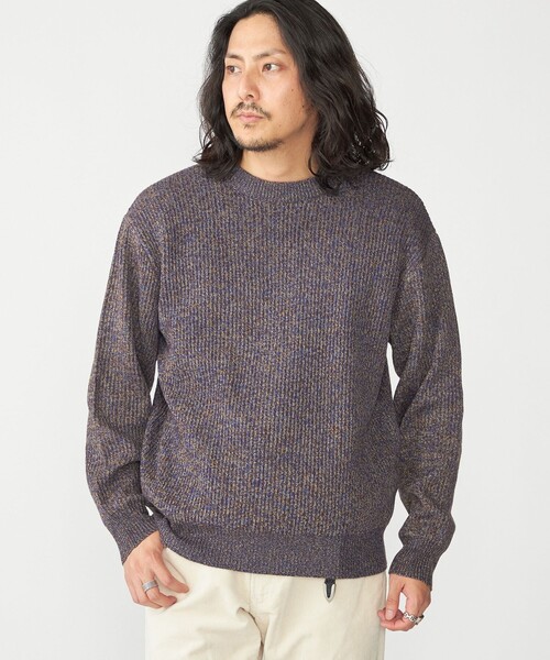 【セール】SHIPS:〈手洗い可能〉メランジ 畦編み クルーネック ニット（ニット/セーター）｜SHIPS（シップス）