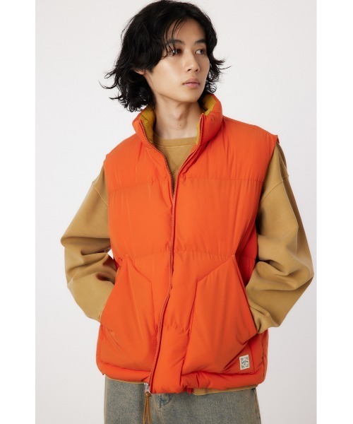RODEO CROWNS WIDE BOWL（ロデオクラウンズワイドボウル）の「stand-neck パディングベスト（ベスト・メンズ・オレンジ/マルチ/ブラック・MEDIUM/LARGE）」の10枚目の写真