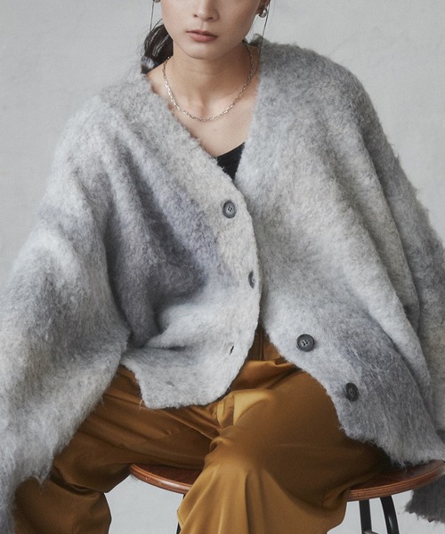 【セール】グラデーション シャギーニットカーディガン（カーディガン/ボレロ）｜hunch（ハンチ）