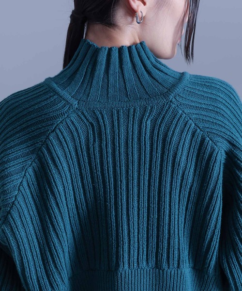 kOhAKU（コハク）の「『フェイクレイヤードリブニット』（ニット/セーター・レディース・ブルーグリーン/グレー・1/2）」の21枚目の写真