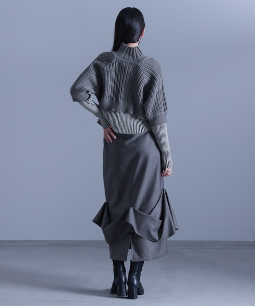 kOhAKU（コハク）の「『フェイクレイヤードリブニット』（ニット/セーター・レディース・ブルーグリーン/グレー・1/2）」の15枚目の写真