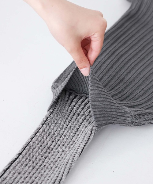 kOhAKU（コハク）の「『フェイクレイヤードリブニット』（ニット/セーター・レディース・ブルーグリーン/グレー・1/2）」の9枚目の写真