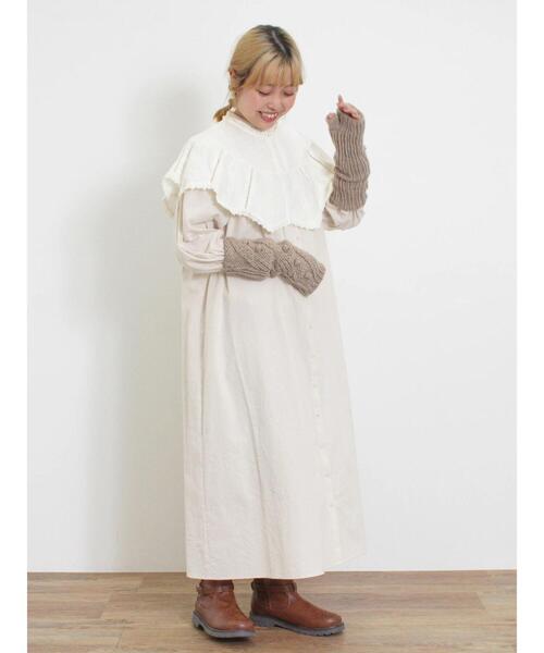 Samansa Mos2（サマンサ モスモス）の「ぽこぽこアームウォーマー（手袋・レディース・モカ/オフホワイト・F）」の6枚目の写真