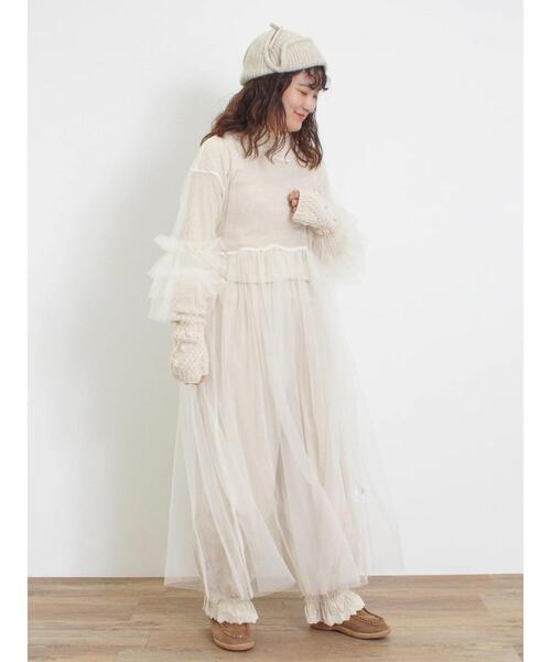 Samansa Mos2（サマンサ モスモス）の「ぽこぽこアームウォーマー（手袋・レディース・モカ/オフホワイト・F）」の13枚目の写真