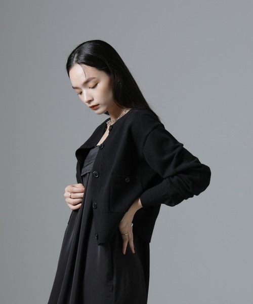 NANO universe（ナノユニバース）の「吸湿発熱マシンウォッシャブルニットカーディガン（ニット/セーター・レディース・アイボリー/レッド/ブラック・FREE）」の19枚目の写真