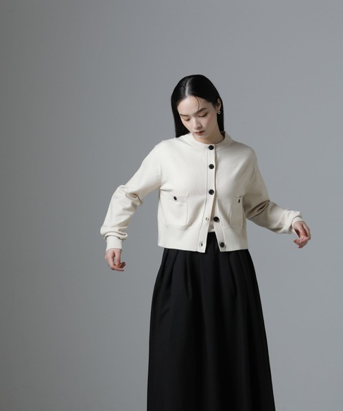 NANO universe（ナノユニバース）の「吸湿発熱マシンウォッシャブルニットカーディガン（ニット/セーター・レディース・アイボリー/レッド/ブラック・FREE）」の15枚目の写真