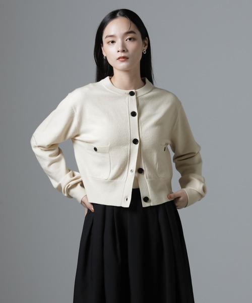 NANO universe（ナノユニバース）の「吸湿発熱マシンウォッシャブルニットカーディガン（ニット/セーター・レディース・アイボリー/レッド/ブラック・FREE）」の12枚目の写真