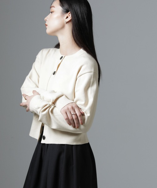 NANO universe（ナノユニバース）の「吸湿発熱マシンウォッシャブルニットカーディガン（ニット/セーター・レディース・アイボリー/レッド/ブラック・FREE）」の13枚目の写真