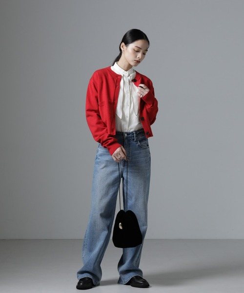 NANO universe（ナノユニバース）の「吸湿発熱マシンウォッシャブルニットカーディガン（ニット/セーター・レディース・アイボリー/レッド/ブラック・FREE）」の11枚目の写真