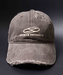 Lilamusant（リラミュゾン）の「★Lilamusant(リラミュゾン)》ヴィンテージライクフロントロゴ刺繍キャップ ウォッシュ加工 ダメージ加工 カレッジロゴ グランジ Y2K 韓国ストリート（キャップ）」