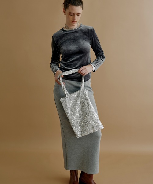 kiehtova（キエトヴァ）の「【kiehtova】SPANGLE TOTE BAG/スパンコール トート バッグ KTAC1　※（トートバッグ・レディース・ブラック/シルバー・FREE）」の3枚目の写真