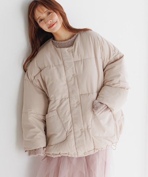 mysty woman(ミスティウーマン)の「マフラーツキノーカラーブルゾン 202904(ブルゾン・レディース・ベージュ/ブラック/アイボリー・FREE)」の12枚目の写真