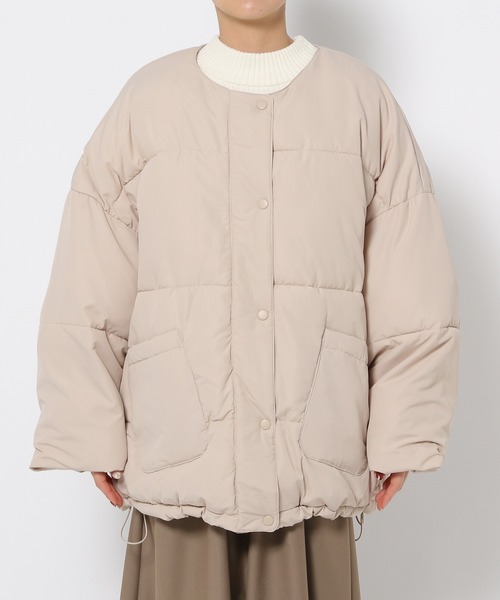 mysty woman(ミスティウーマン)の「マフラーツキノーカラーブルゾン 202904(ブルゾン・レディース・ベージュ/ブラック/アイボリー・FREE)」の14枚目の写真