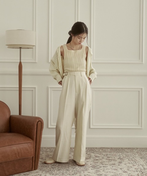 moi tytto（モイテュット）の「ランダムニットタンク（タンクトップ・レディース・ナチュラル/ブラック/ブラウン・FREE）」の6枚目の写真