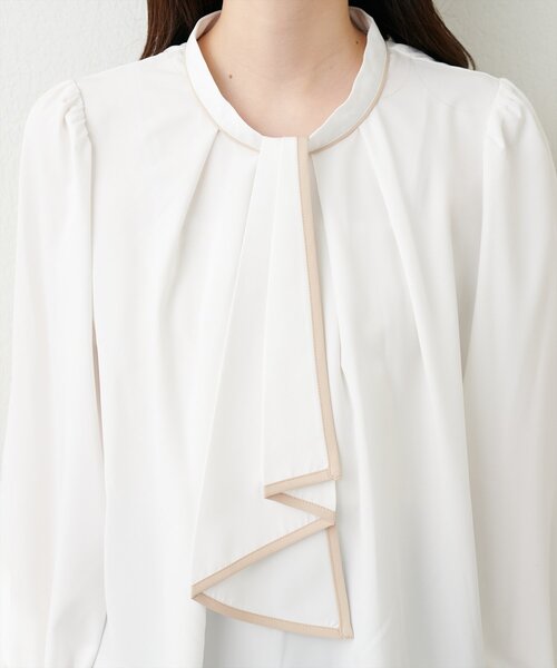 No Collar 2way Blouse ナチュラル No Collar 2way Blouse ナチュラル