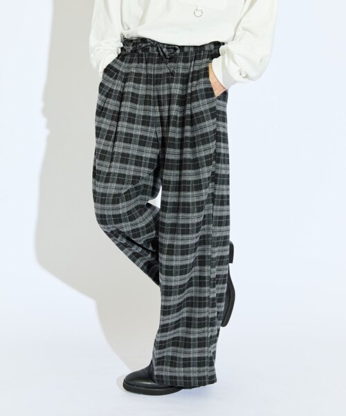 Lui's(ルイス)の「【Neucon/ニューコン】チェックワイドストレートイージースラックス(その他パンツ・メンズ・ブラウン/ブラック・2/1)」の12枚目の写真