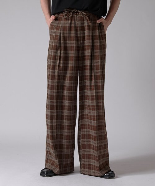 Lui's(ルイス)の「【Neucon/ニューコン】チェックワイドストレートイージースラックス(その他パンツ・メンズ・ブラウン/ブラック・2/1)」の22枚目の写真