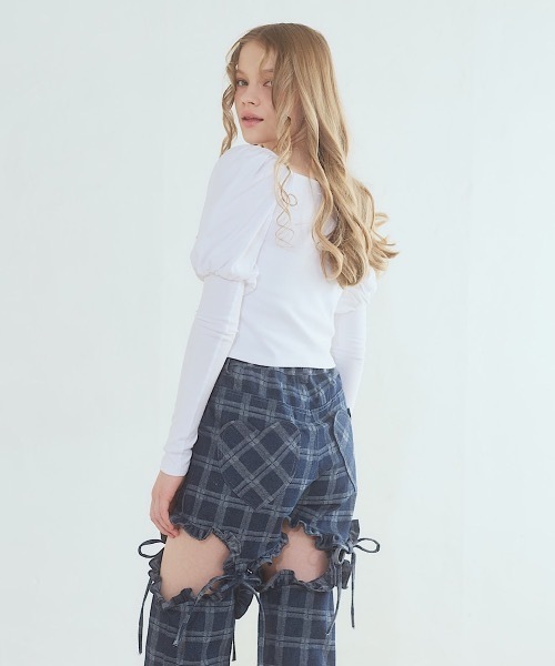 lilLilly（リルリリー）の「ハートポケットデニムパンツ（デニムパンツ・レディース・ブルー/ブラック/インディゴブルー・FREE）」の5枚目の写真