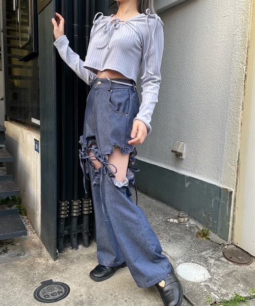 lilLilly（リルリリー）の「ハートポケットデニムパンツ（デニムパンツ・レディース・ブルー/ブラック/インディゴブルー・FREE）」の15枚目の写真