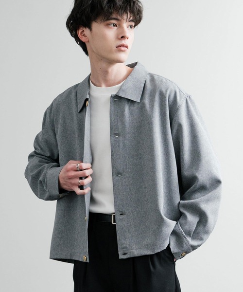 Rocky Monroe(ロッキーモンロー)の「日本製 国産 ポリトロ&総柄ヴィンテージフラワーゴールドボタンショート丈シャツジャケット(シャツ/ブラウス・メンズ・レッド/ネイビー/ブラック/グレー・M/L)」の2枚目の写真