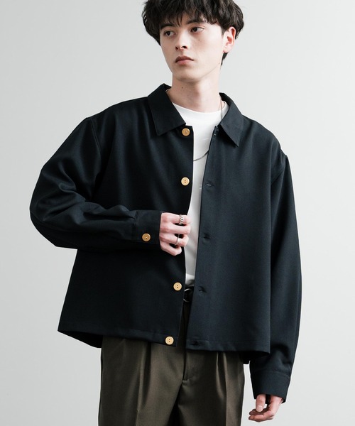Rocky Monroe(ロッキーモンロー)の「日本製 国産 ポリトロ&総柄ヴィンテージフラワーゴールドボタンショート丈シャツジャケット(シャツ/ブラウス・メンズ・レッド/ネイビー/ブラック/グレー・M/L)」の6枚目の写真