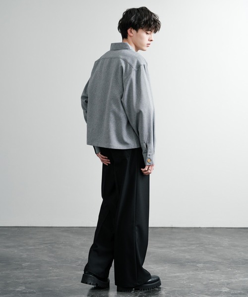 Rocky Monroe(ロッキーモンロー)の「日本製 国産 ポリトロ&総柄ヴィンテージフラワーゴールドボタンショート丈シャツジャケット(シャツ/ブラウス・メンズ・レッド/ネイビー/ブラック/グレー・M/L)」の11枚目の写真