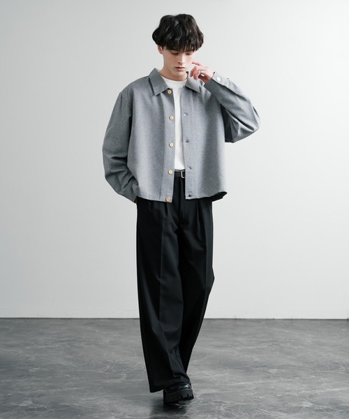 Rocky Monroe(ロッキーモンロー)の「日本製 国産 ポリトロ&総柄ヴィンテージフラワーゴールドボタンショート丈シャツジャケット(シャツ/ブラウス・メンズ・レッド/ネイビー/ブラック/グレー・M/L)」の12枚目の写真