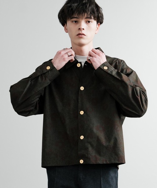 Rocky Monroe(ロッキーモンロー)の「日本製 国産 ポリトロ&総柄ヴィンテージフラワーゴールドボタンショート丈シャツジャケット(シャツ/ブラウス・メンズ・レッド/ネイビー/ブラック/グレー・M/L)」の18枚目の写真