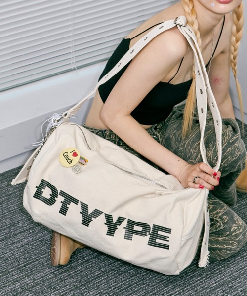 dtyype ヴィンテージ風 ボストンバッグ カモフラレジュ ショルダーバッグ DTYYPE ショルダーバッグ バッグ ロゴ入りヴィンテージ風
