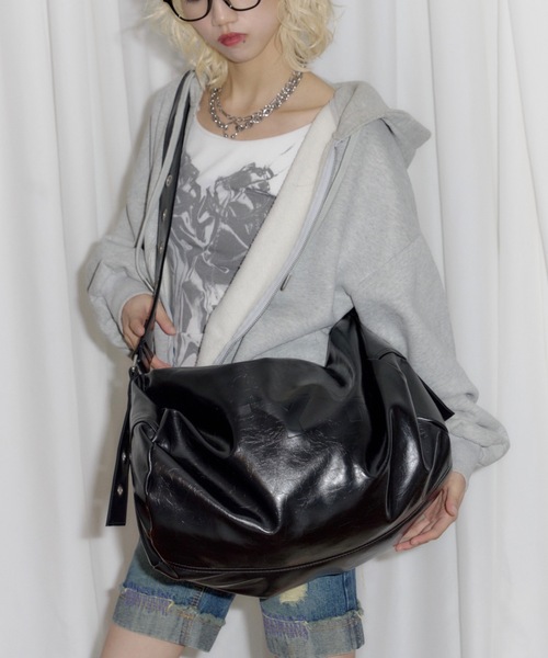 ロゴ入りヴィンテージ風ボストンバッグ（ショルダーバッグ