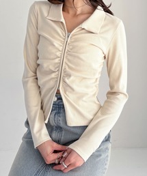 Heather | フロントギャザーZIPカットソー　322127(Tシャツ/カットソー)