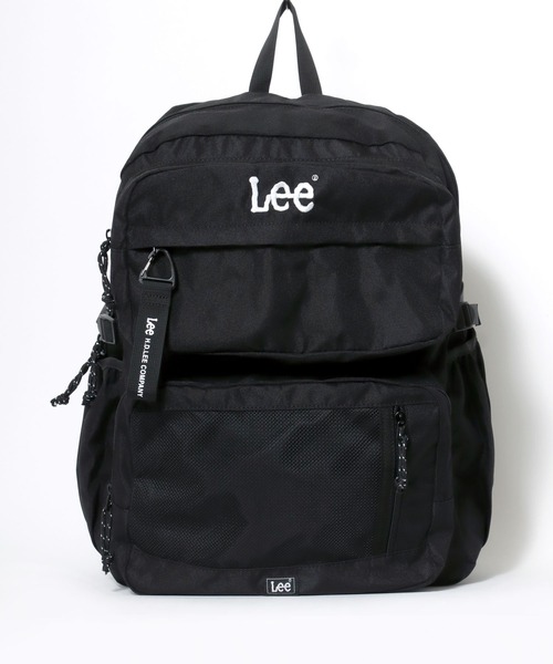 Lee(リー)の「Lee/リー 撥水 ロゴ ワンポイント刺繍 多ポケットバックパック/リュック/チャーム付き/大容量 約31L/レディース メンズ(バックパック/リュック・レディース・ブラック×ホワイト/ブラック×ピンク/ブラック×ブラック・FREE)」の6枚目の写真