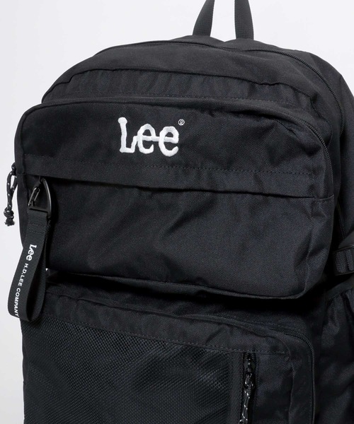 Lee(リー)の「Lee/リー 撥水 ロゴ ワンポイント刺繍 多ポケットバックパック/リュック/チャーム付き/大容量 約31L/レディース メンズ(バックパック/リュック・レディース・ブラック×ホワイト/ブラック×ピンク/ブラック×ブラック・FREE)」の12枚目の写真