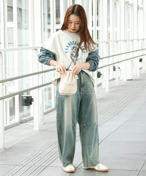 niko and...（ニコアンド）の「オリジナルニコロゴ巾着バッグ（ショルダーバッグ・レディース・ブラック/ホワイト・0）」の6枚目の写真