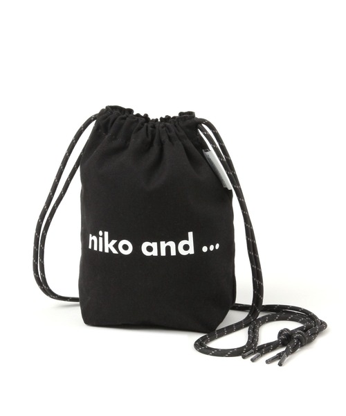niko and...（ニコアンド）の「オリジナルニコロゴ巾着バッグ（ショルダーバッグ・レディース・ブラック/ホワイト・0）」の12枚目の写真