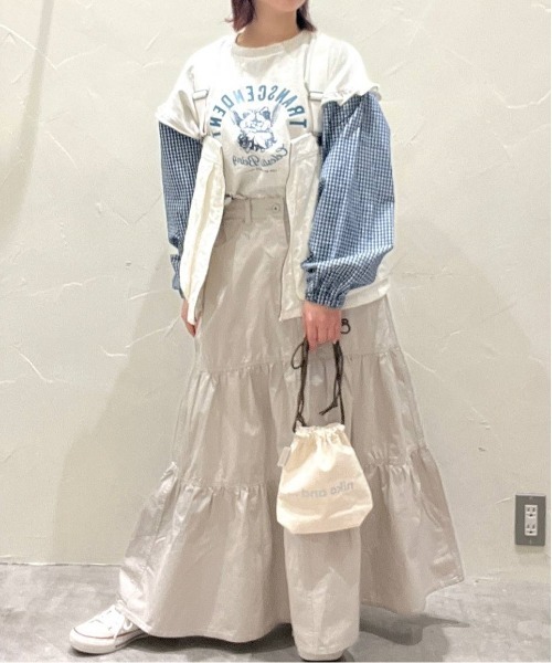 niko and...（ニコアンド）の「オリジナルニコロゴ巾着バッグ（ショルダーバッグ・レディース・ブラック/ホワイト・0）」の7枚目の写真